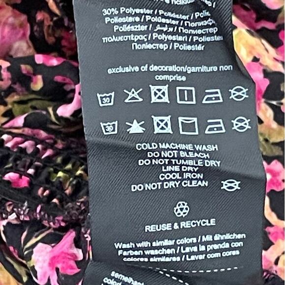 Vero Moda Elly Floral Button Front V-Neck Long Sleeve Mini Dress Size Medium - Picture 13 of 15